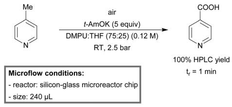 氧氣或空氣直接氧化甲基吡啶的連續流工藝