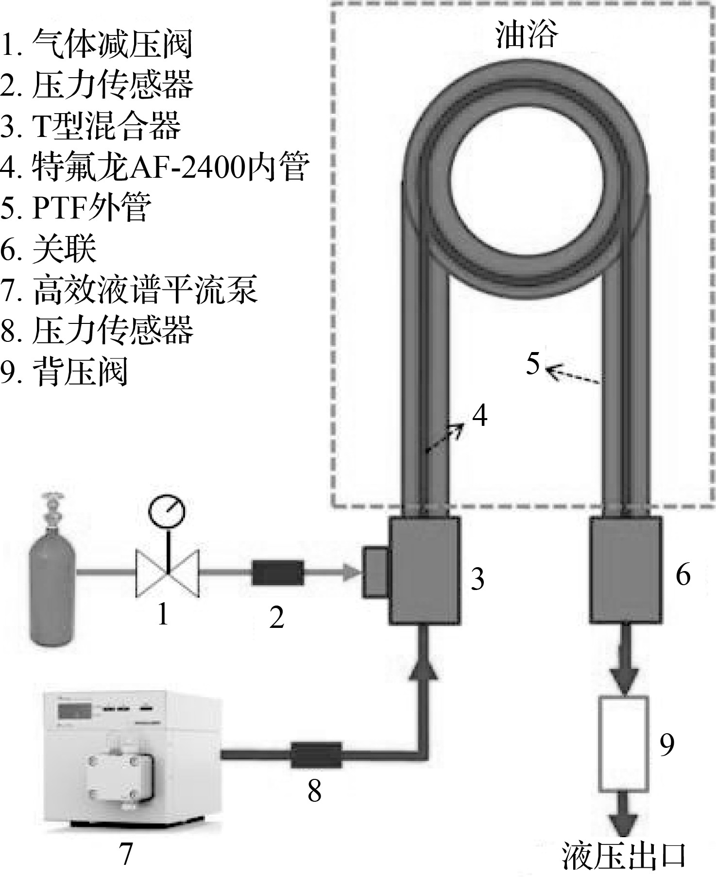 AF-2400管中管微反應(yīng)器設(shè)置示意圖 AF-2400管中管微反應(yīng)器設(shè)置示意圖