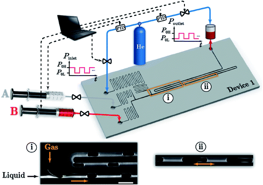 量子點振蕩分段流動反應系統的示意圖 量子點振蕩分段流動反應系統的示意圖
