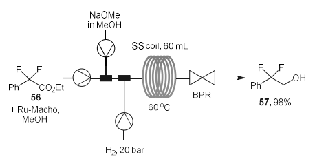 用于減少流動中的酯的Ru-Macho催化劑 用于減少流動中的酯的Ru-Macho催化劑