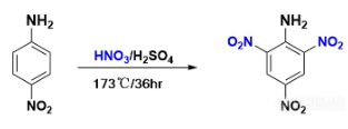 Scheme1: 對硝基苯胺一步硝化法制苦味胺 Scheme1: 對硝基苯胺一步硝化法制苦味胺
