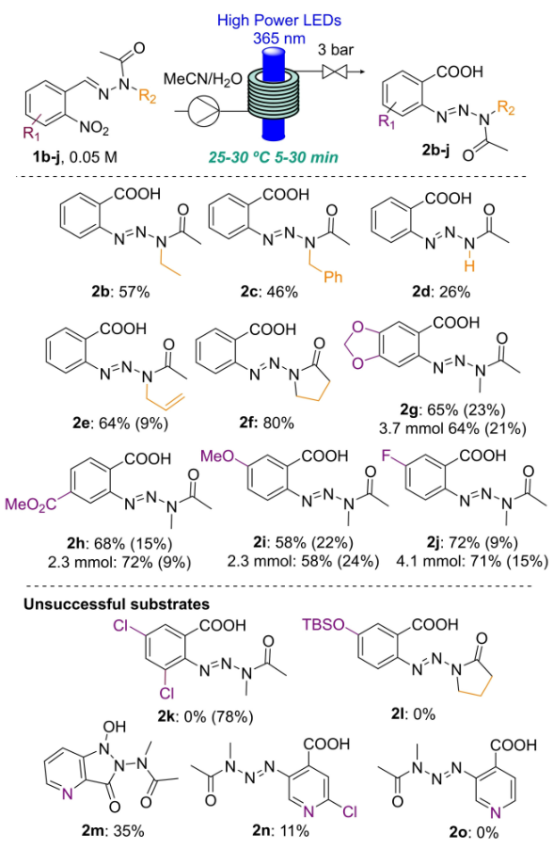 Scheme 3 芐炔前體在光化學轉化中的范圍。