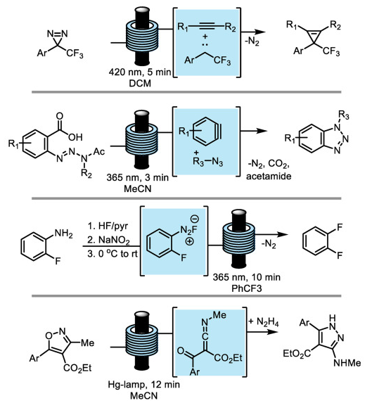 圖 1.反應性中間體的光化學生成示例 圖 1.反應性中間體的光化學生成示例
