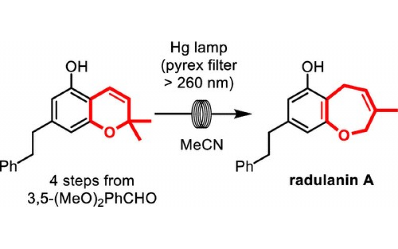 2,2-Dimethylchromene在流動中的光化學擴環促進植物毒性Radulanin A的全合成