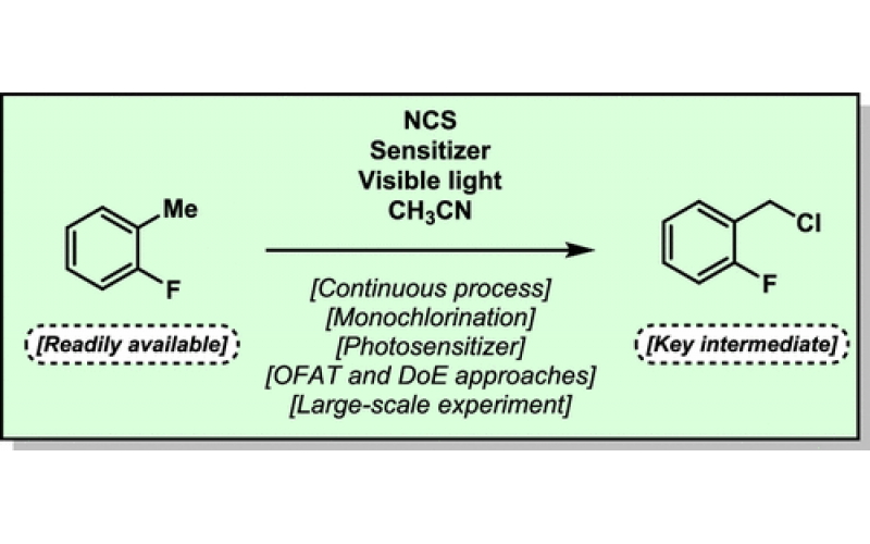 選擇性光化學連續流動芐基一氯化
