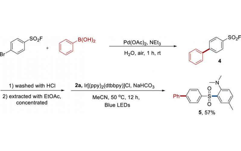 可見光介導的苯胺與磺酰氟的磺酰化反應
